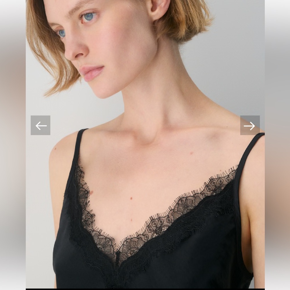 Aritzia Wilfred Motif Satin Camisole - black - medium